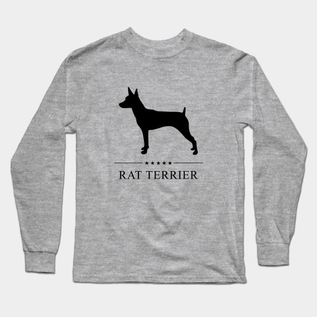 Rat Terrier Black Silhouette Long Sleeve T-Shirt by millersye